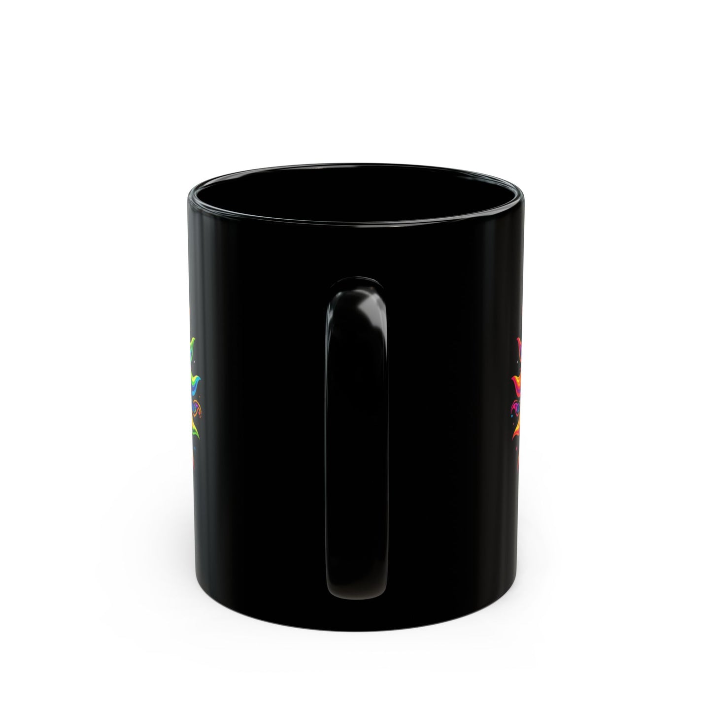 Psychedelic Sun Eye Mug — Third Eye Black Ceramic Coffee Cup