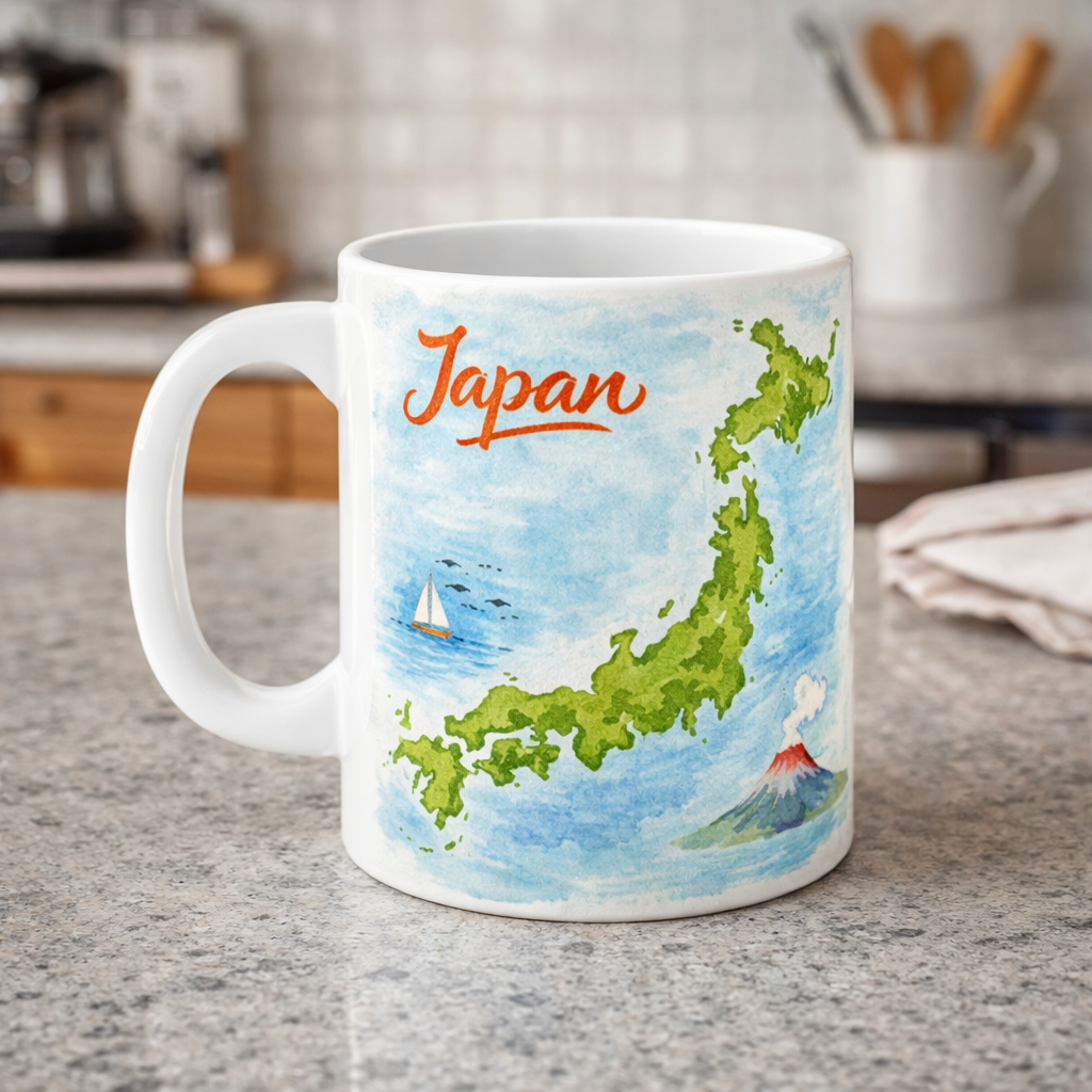 Japan Atlas Mug — Travel Gift for Japan Lovers & Expats
