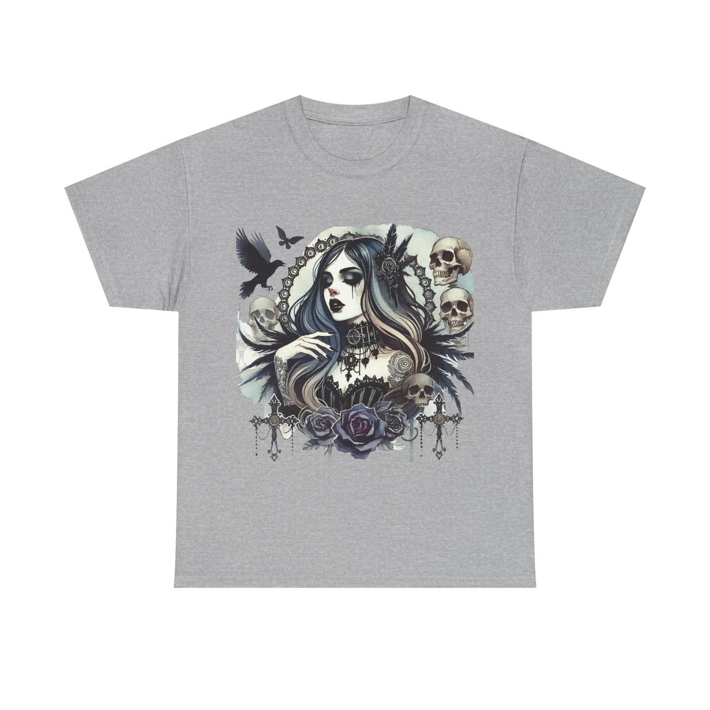 Gothic Girl Skull & Roses T-Shirt