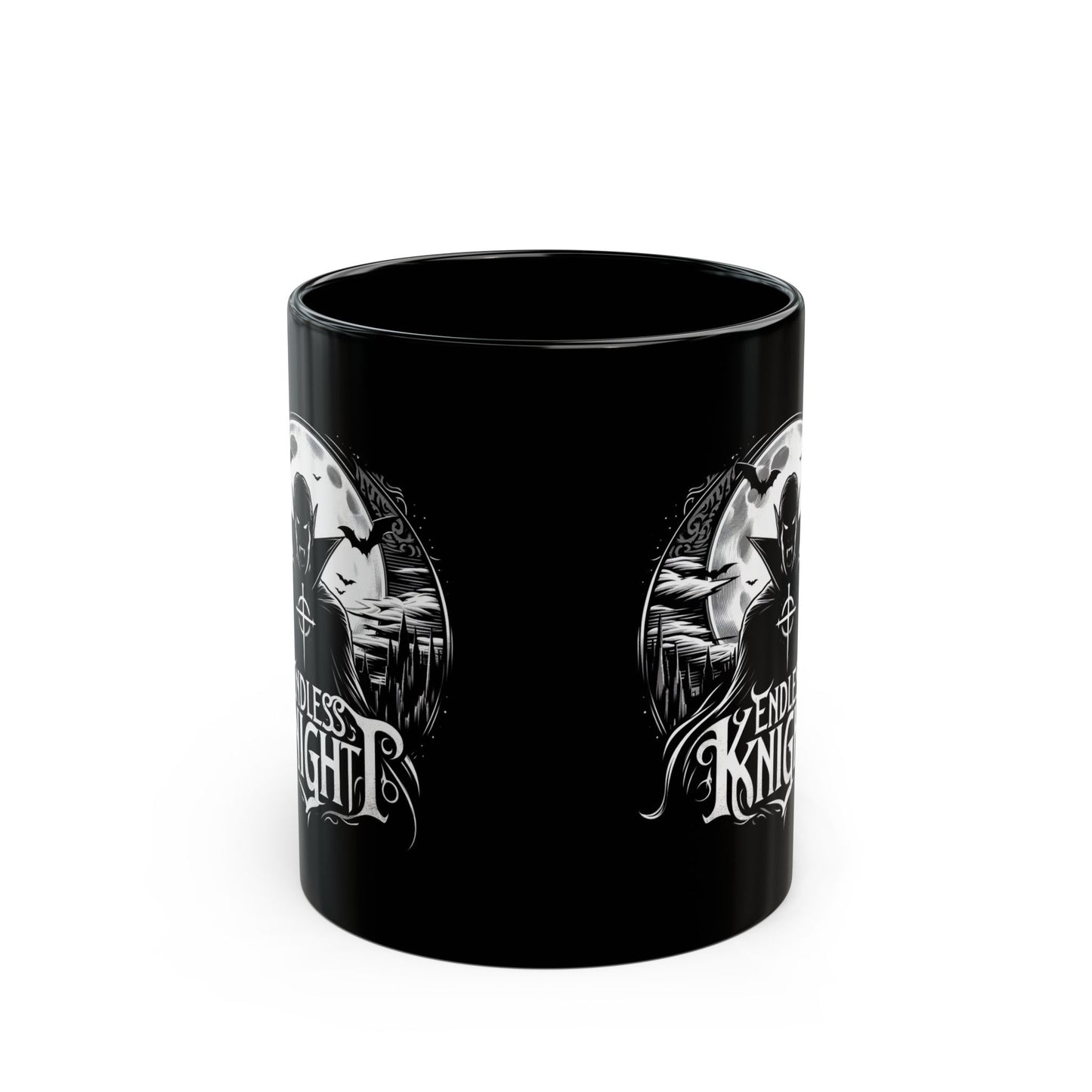 Endless Knight Logo Black Mug — Gothic Gift for Dark Aesthetic Fans