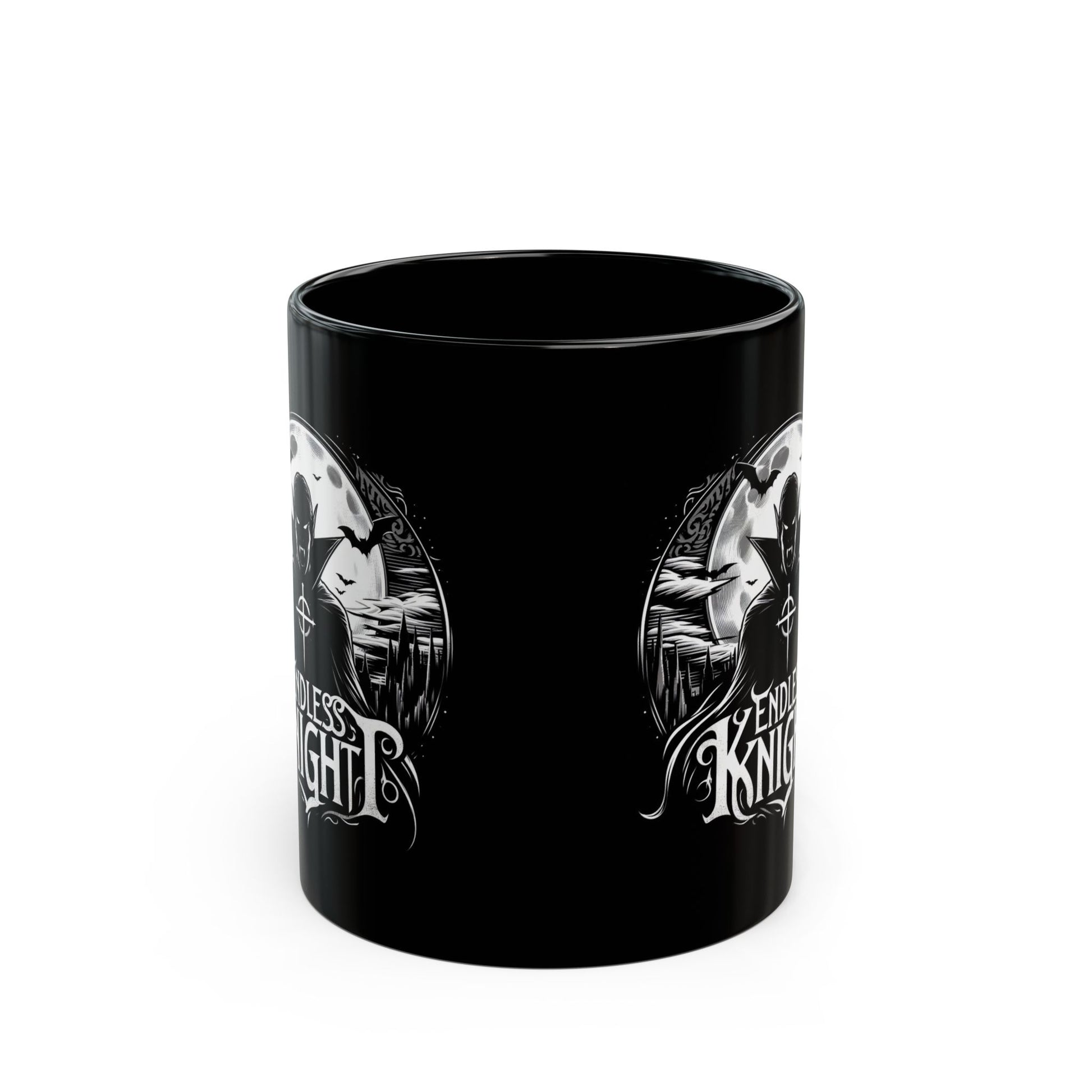 Endless Knight Logo Black Mug — Gothic Gift for Dark Aesthetic Fans