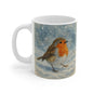 Watercolor Robin Christmas Mug