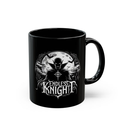 Endless Knight Logo Black Mug — Gothic Gift for Dark Aesthetic Fans