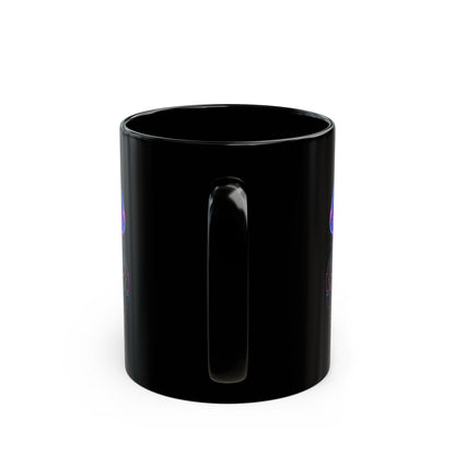 Psychedelic Cosmic Jellyfish Mug — Black Ceramic Coffee Cup