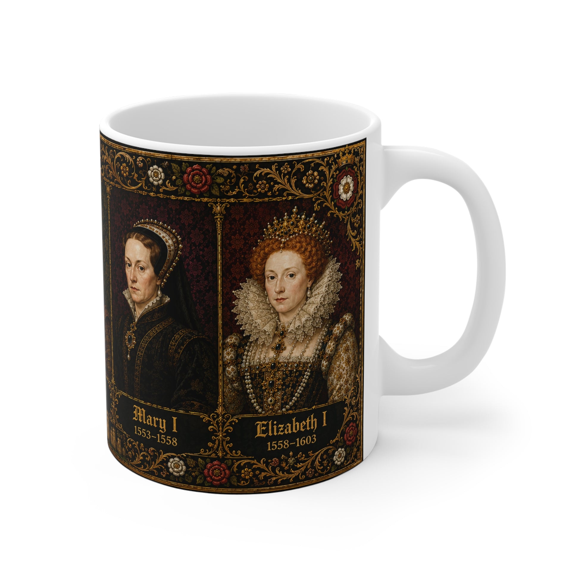 Tudor Monarchs Portrait Mug — Henry VII to Elizabeth I, Tudor History Gift