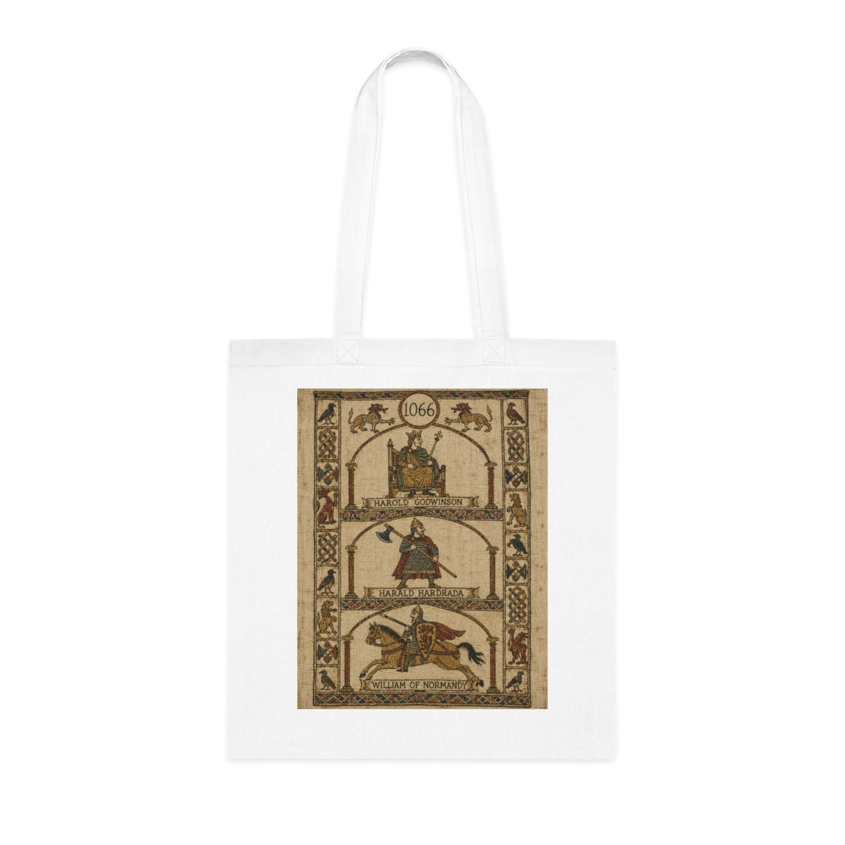 1066 cotton tote bag shown flat, 15 x 16.5 inch shopper