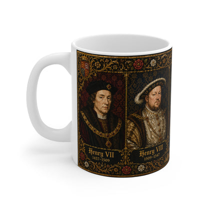 Tudor Monarchs Portrait Mug — Henry VII to Elizabeth I, Tudor History Gift