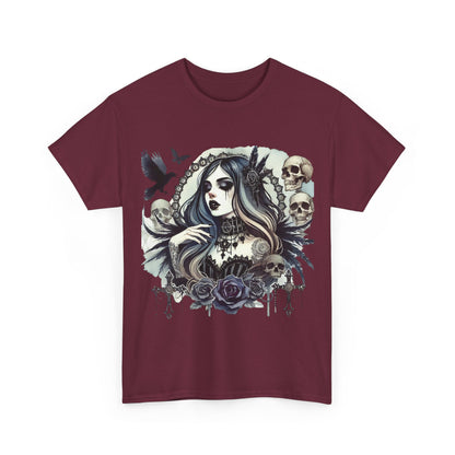 Gothic Girl Skull & Roses T-Shirt