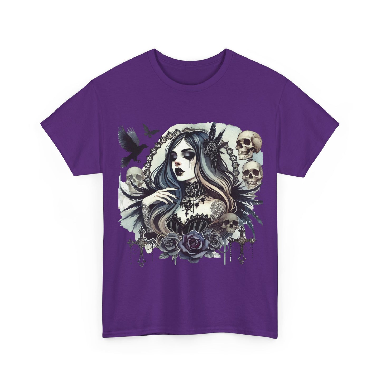 Gothic Girl Skull & Roses T-Shirt