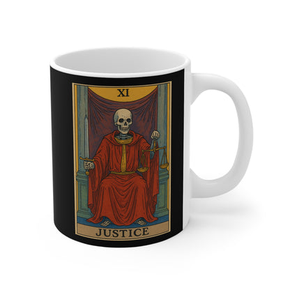 Justice Skeleton Tarot Card Mug