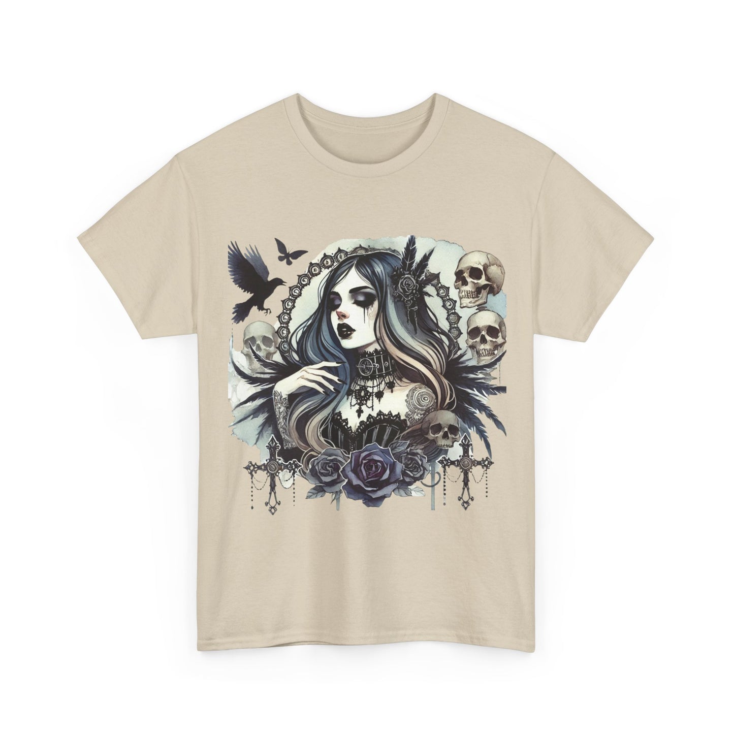 Gothic Girl Skull & Roses T-Shirt