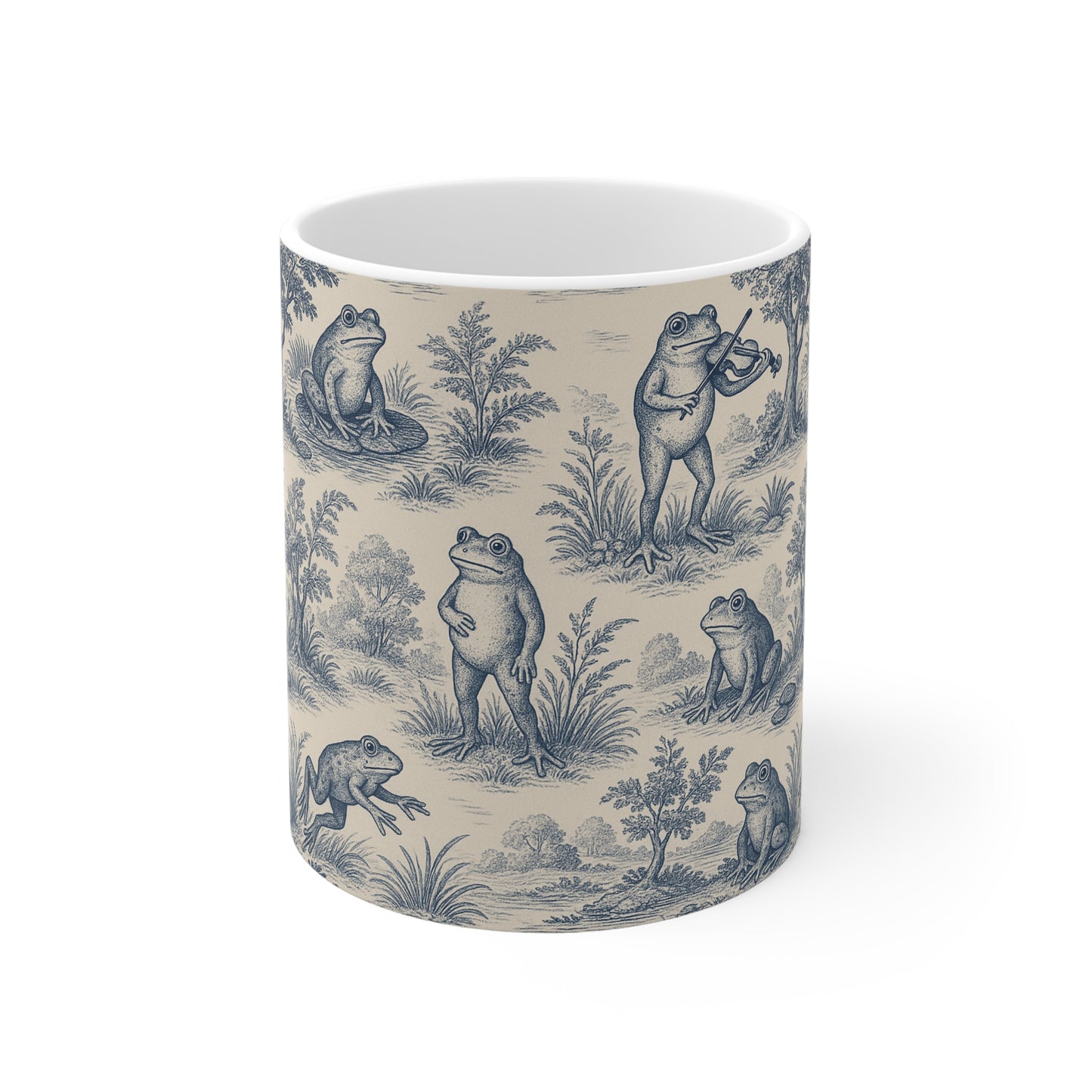 Frog Themed: Toile de Jouy Coffee Mug