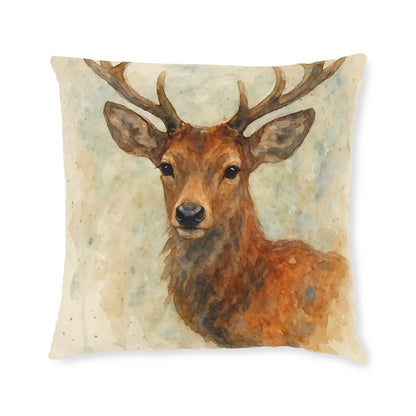 Majestic Stag Throw Cushion — Wildlife Gift for Country Home Decor