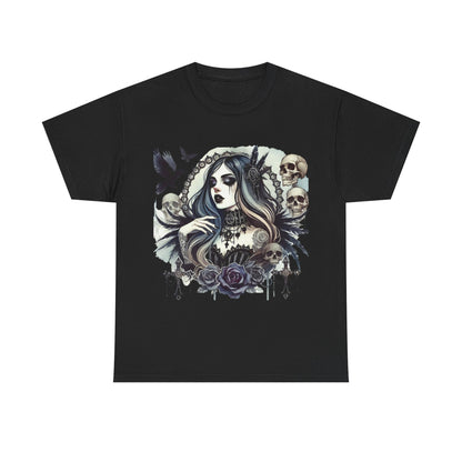 Gothic Girl Skull & Roses T-Shirt