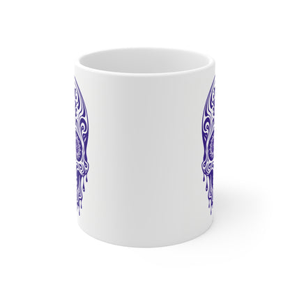 Purple Sugar Skull Mug — Day of the Dead Ceramic Coffee Cup