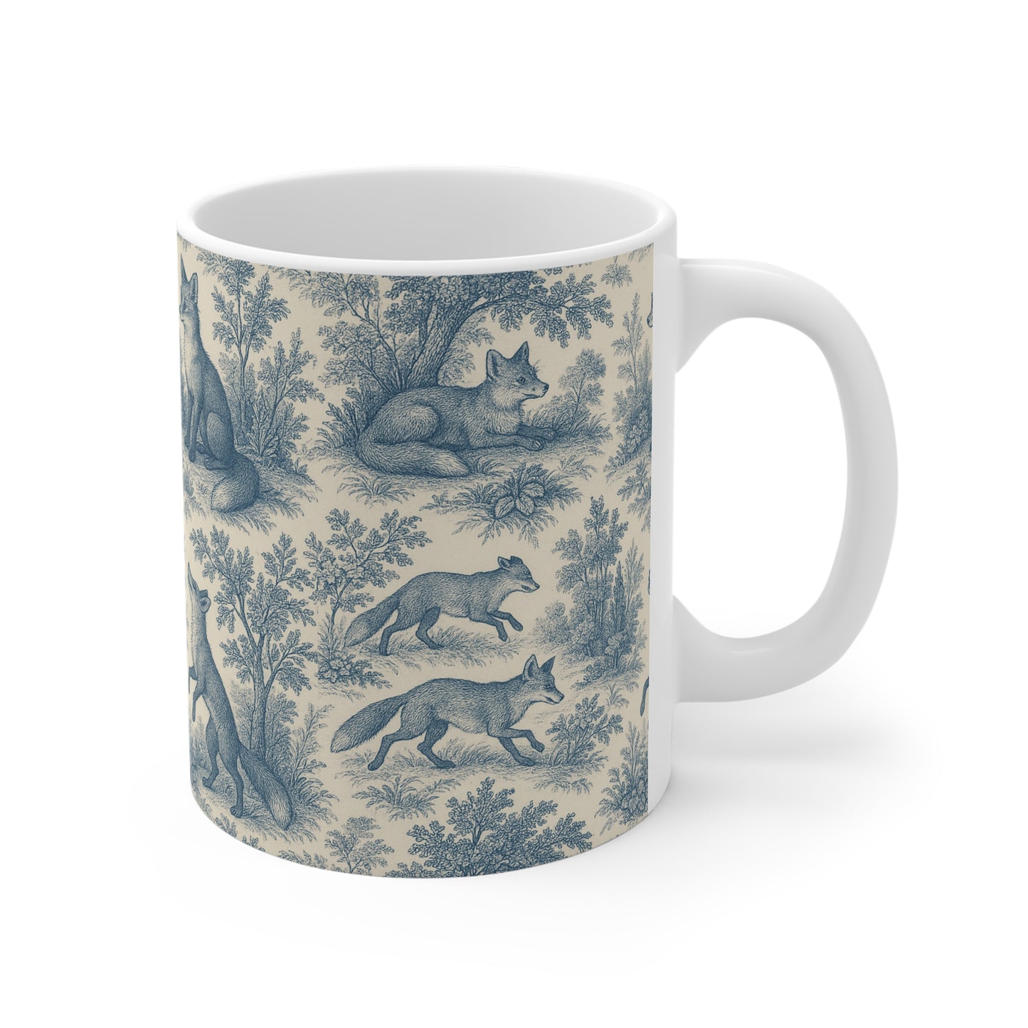 Fox Themed: Toile de Jouy Coffee Mug