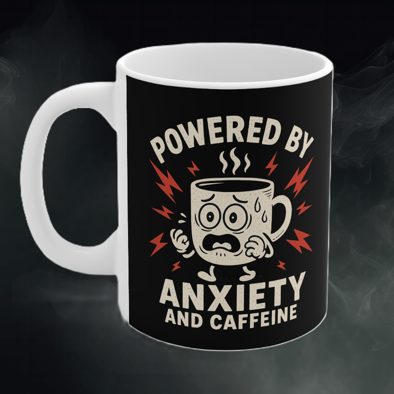 Anxiety and Caffeine, Funny Coffee Mug