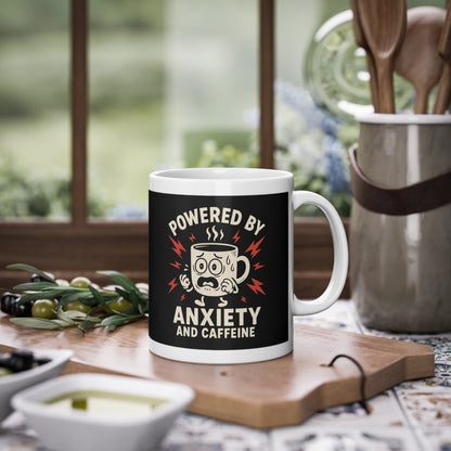 Anxiety and Caffeine, Funny Coffee Mug