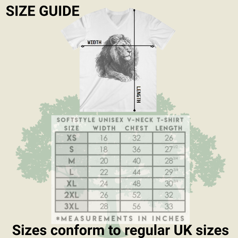 Lion Graphic V-Neck T-Shirt