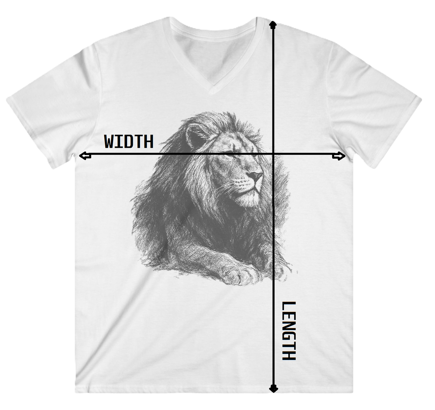 Lion Graphic V-Neck T-Shirt