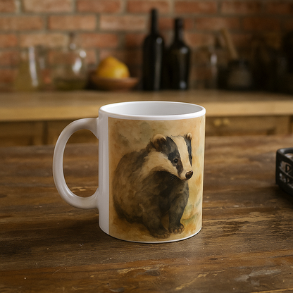 Watercolor Badger Mug