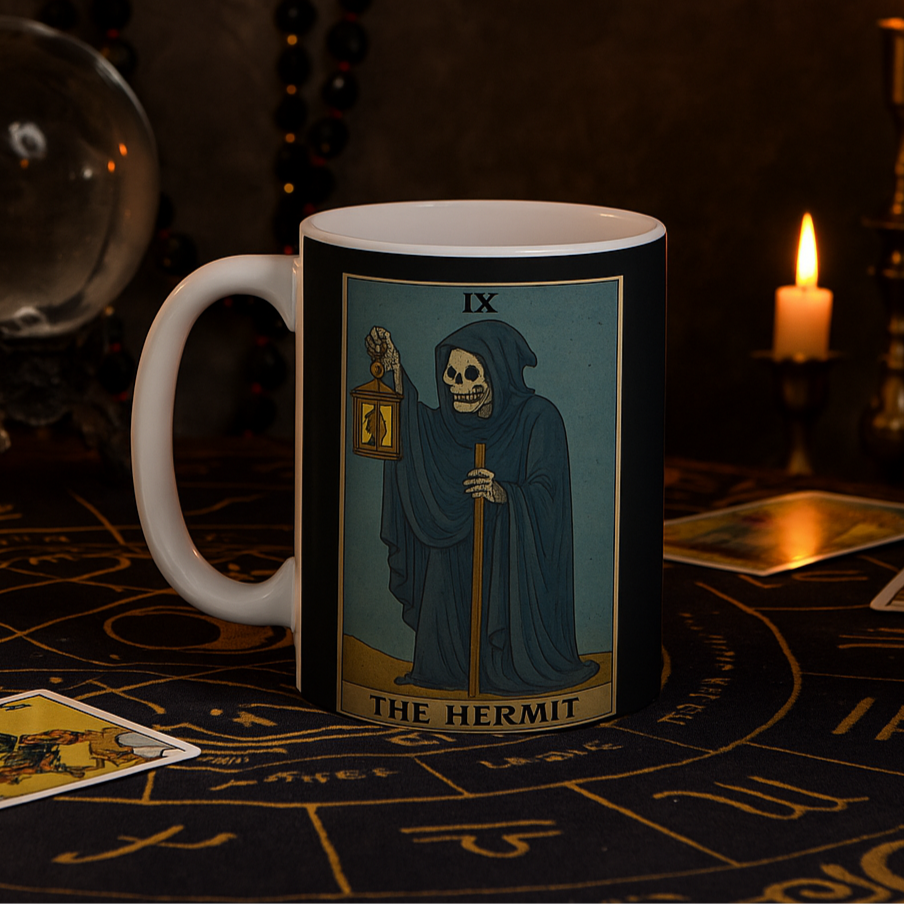 Hermit Skeleton Tarot Card Mug