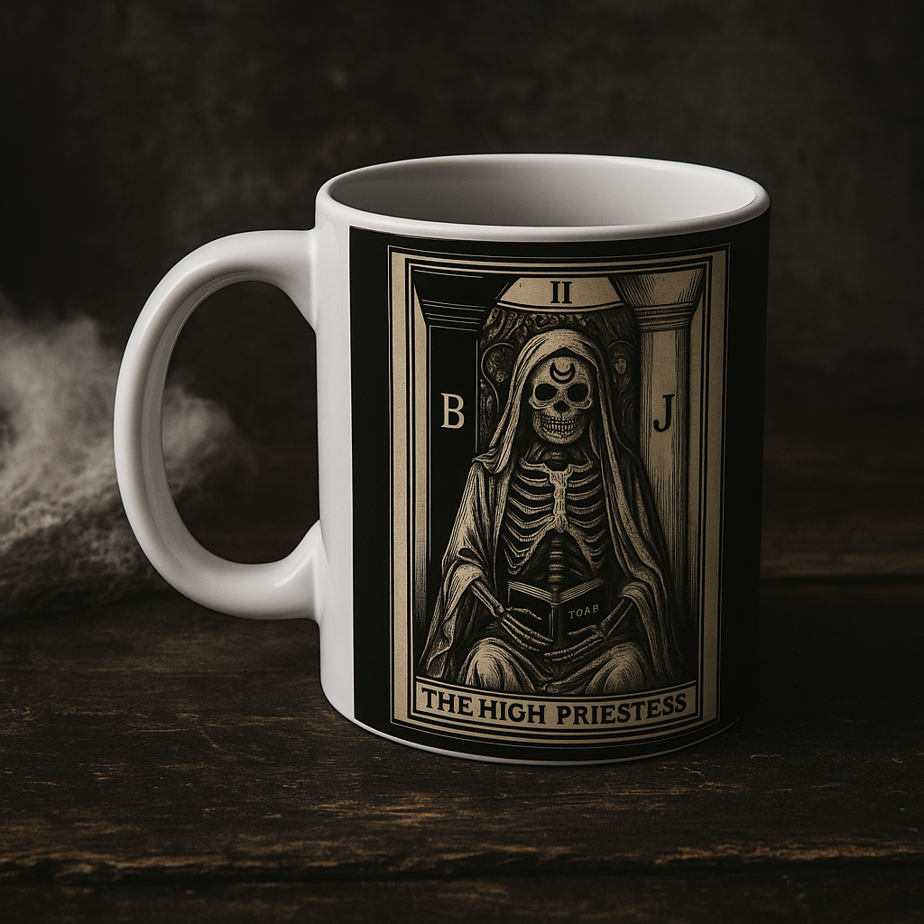 The High Priestess Skeleton, Tarot Card Mug