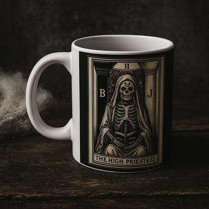 The High Priestess Skeleton, Tarot Card Mug