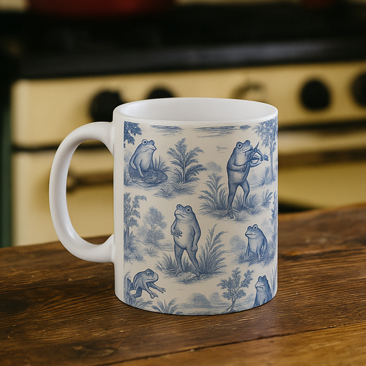 Frog Themed: Toile de Jouy Coffee Mug