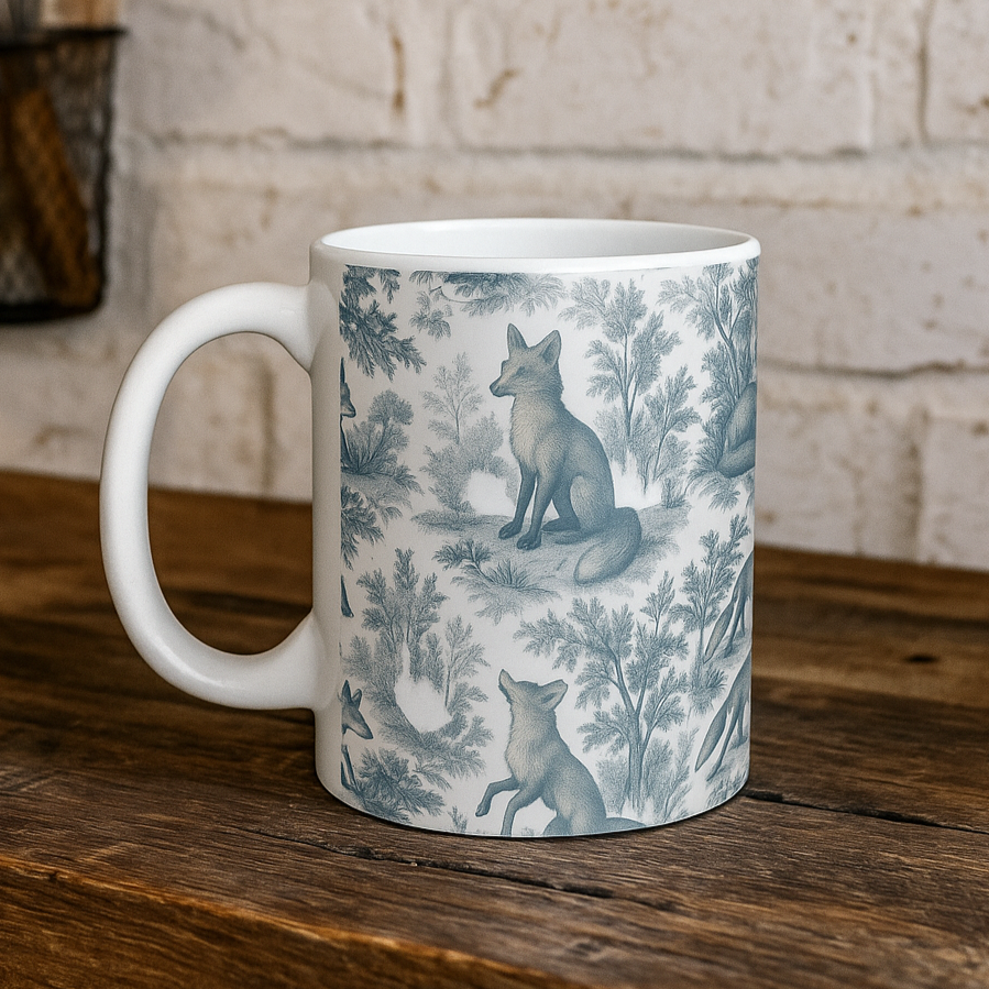 Fox Themed: Toile de Jouy Coffee Mug