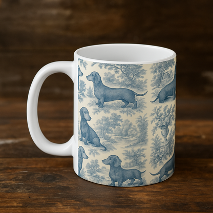 Dachshund Themed: Toile de Jouy Coffee Mug