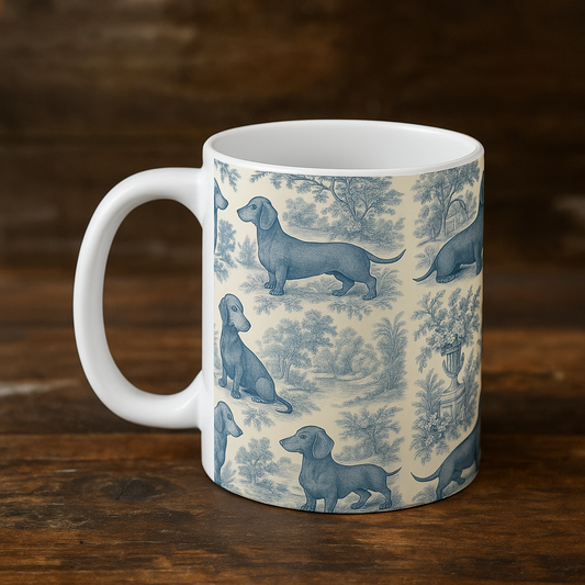 Dachshund Themed: Toile de Jouy Coffee Mug