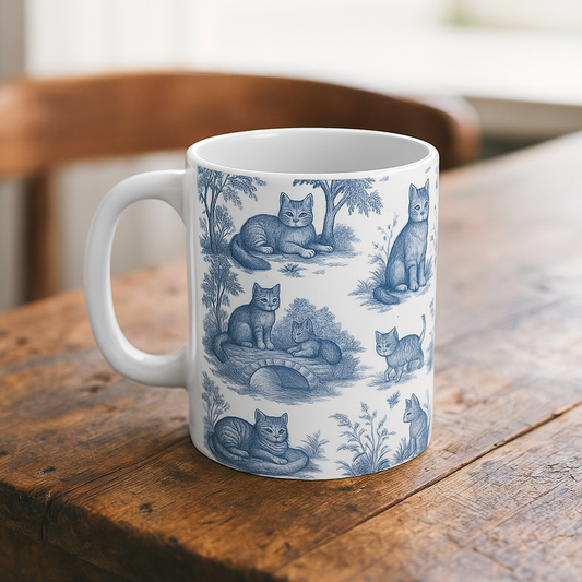 Cat Themed: Toile de Jouy Coffee Mug