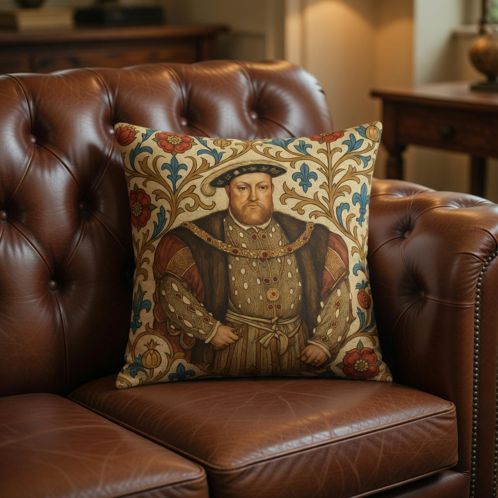 Henry VIII Tudor Rose Cushion — Regal History Gift Throw Pillow
