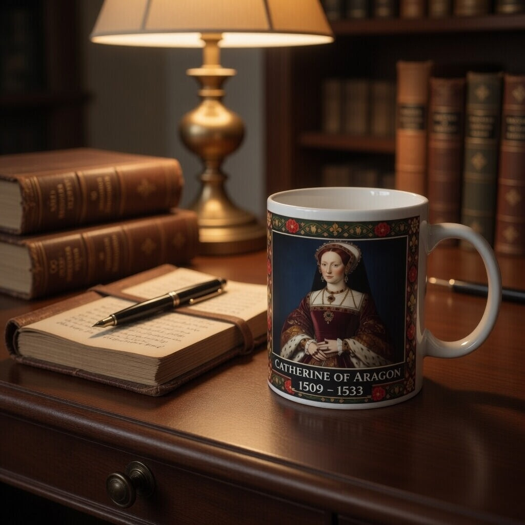 Catherine of Aragon Portrait Mug — Tudor History Gift for History Lovers