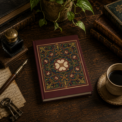 Tudor Rose Hardback Journal — Vintage Pattern Notebook for History Lovers