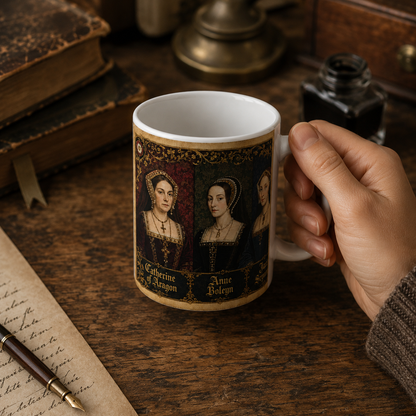 Henry VIII's Six Wives Portrait Mug — Tudor Queens History Gift