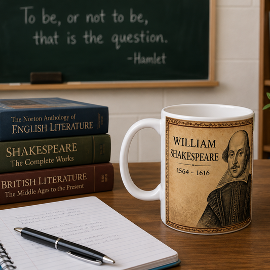 Shakespeare Portrait Mug — Literary Gift for Book Lovers & English Teachers