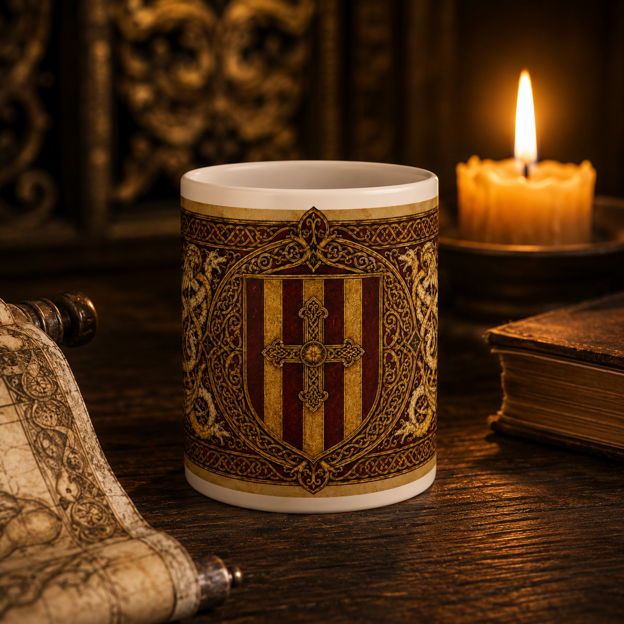 Kingdom of Northumbria Mug — Anglo-Saxon Heraldic History Gift