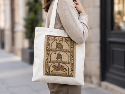 1066 cotton tote bag carried over the shoulder