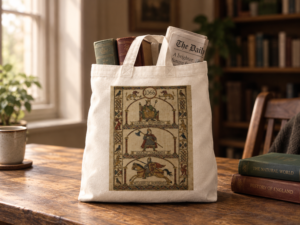Medieval 1066 tote bag with reinforced double-stitched handles