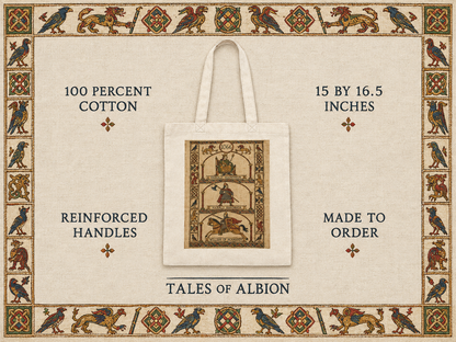 Medieval history tote bag with Harold, William and Hardrada design