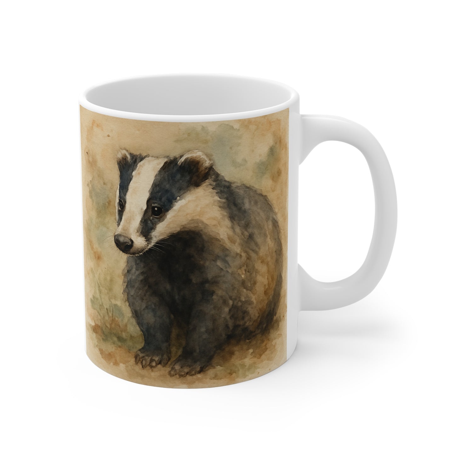 Watercolor Badger Mug