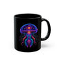 Psychedelic Cosmic Jellyfish Mug — Black Ceramic Coffee Cup