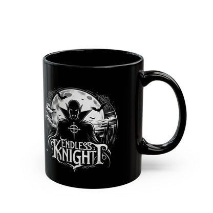 Endless Knight Logo Black Mug — Gothic Gift for Dark Aesthetic Fans