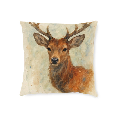 Majestic Stag Throw Cushion — Wildlife Gift for Country Home Decor