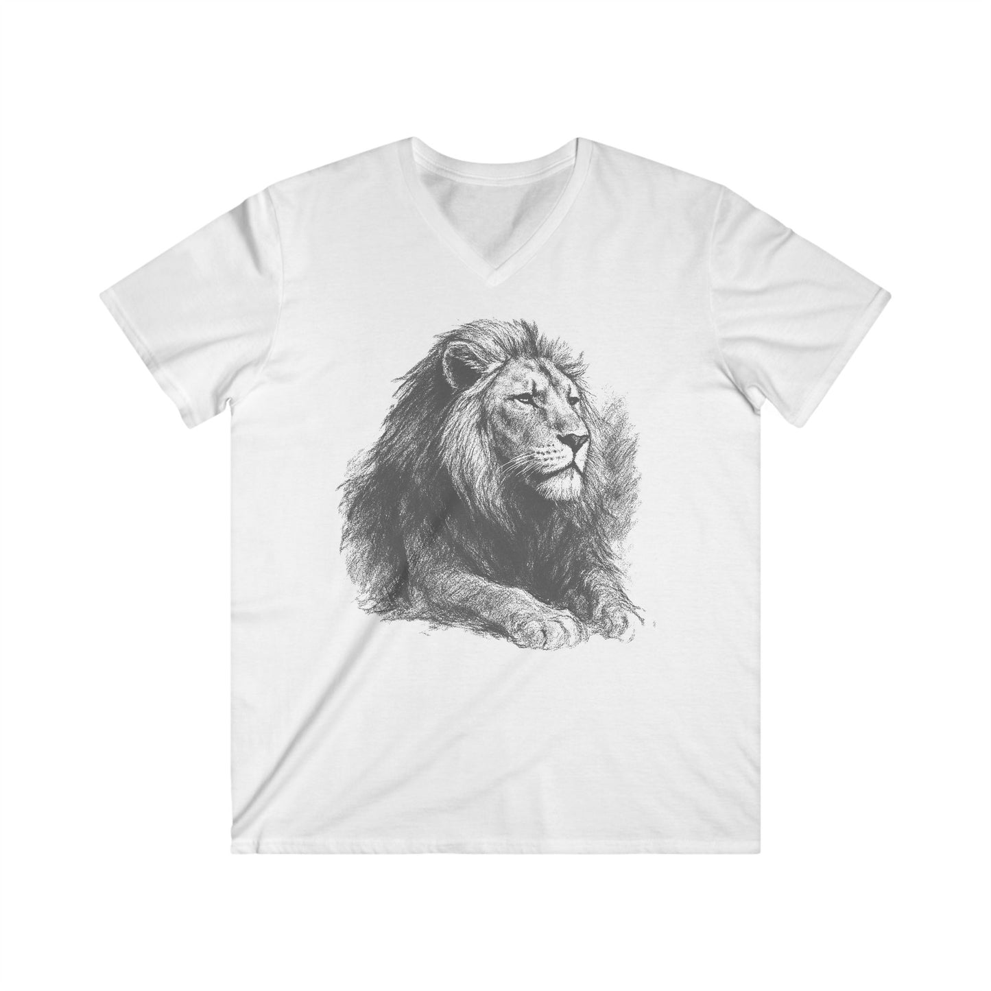 Lion Graphic V-Neck T-Shirt