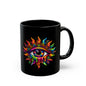 Psychedelic Sun Eye Mug — Third Eye Black Ceramic Coffee Cup