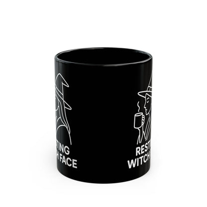 Resting Witch Face Mug - Black