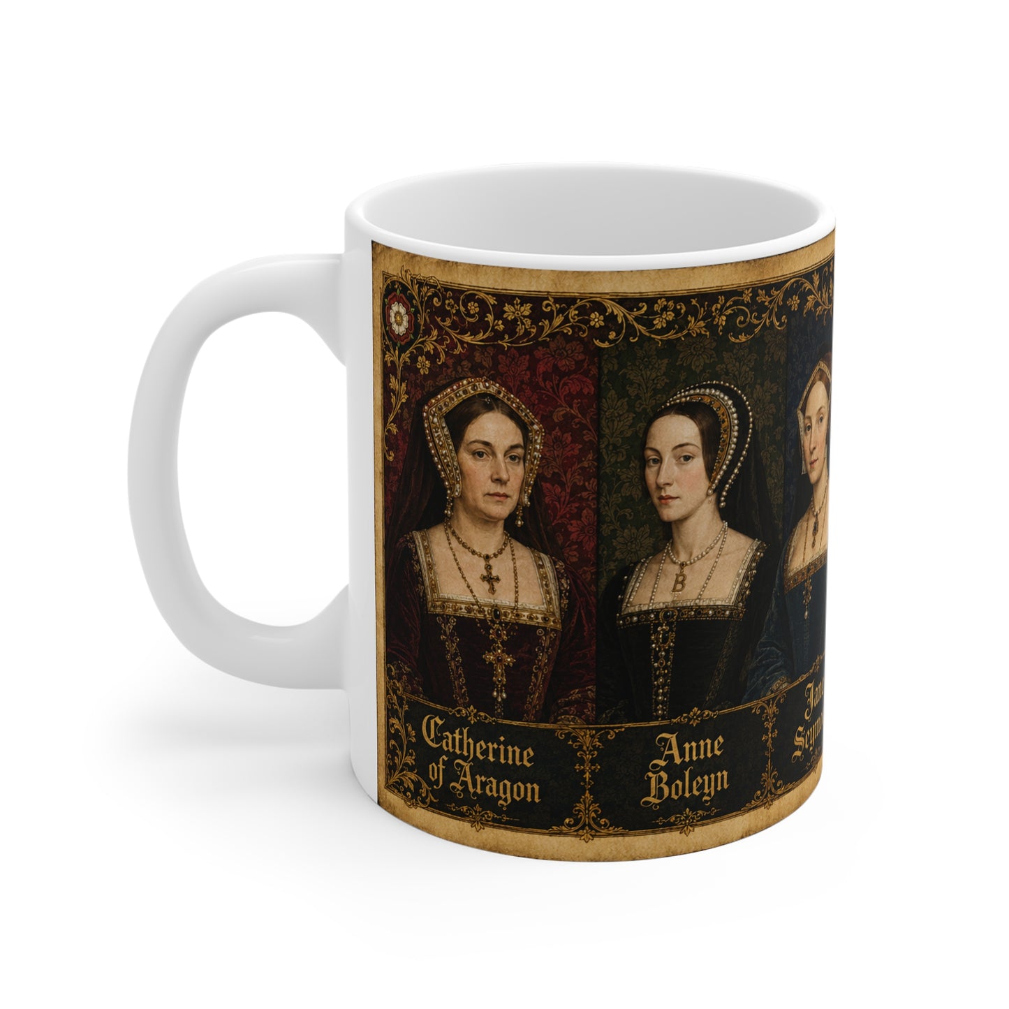 Henry VIII's Six Wives Portrait Mug — Tudor Queens History Gift